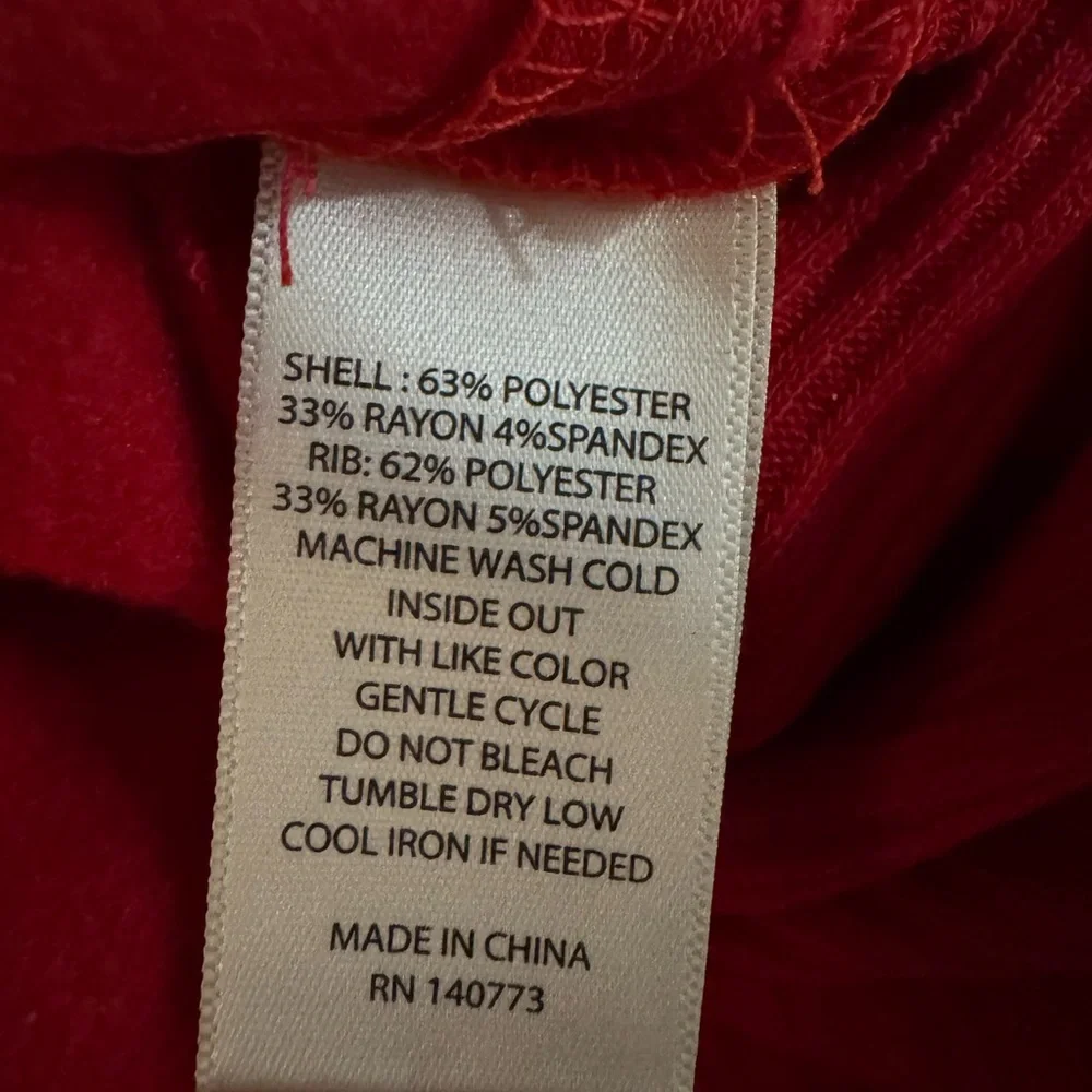 Max Studio Red Crew Neck Sweater with Side Zippers - Picture 6 of 6